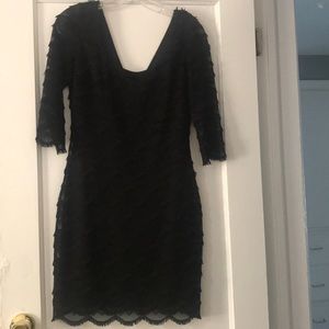 Guess black mini quarter sleeve scoop neck dress